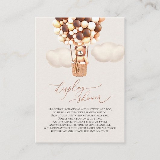 ブラウンベアーバルーン表示シャワーエンクロージャカード エンクロージャーカード (正面)