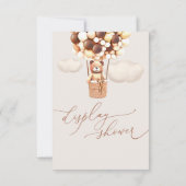 ブラウンベアーバルーン表示シャワーエンクロージャカード 出欠カード (裏面)