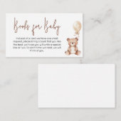 ブラウンベアーバルーン赤ちゃんシャワーベビー エンクロージャーカード (正面/裏面)