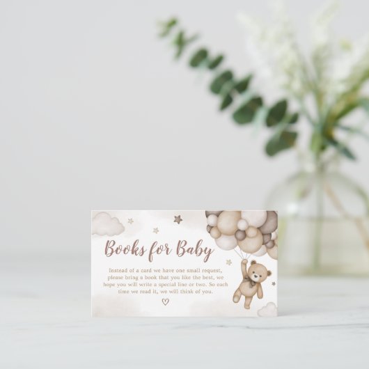 ブラウンベアーバルーン赤ちゃんシャワーベビー エンクロージャーカード (スタンド正面)