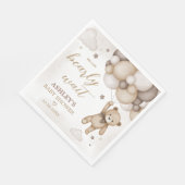 ブラウンベアーバルーン赤ちゃんシャワー スタンダードランチョンナプキン (角)