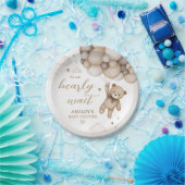 ブラウンベアーバルーン赤ちゃんシャワー ペーパープレート (パーティー)