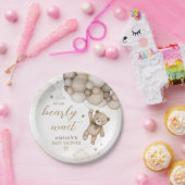 ブラウンベアーバルーン赤ちゃんシャワー ペーパープレート (パーティー)