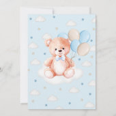 ブラウンベアーバルーン赤ちゃんシャワー 招待状 (裏面)