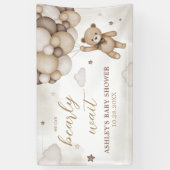 ブラウンベアーバルーン赤ちゃんシャワー 横断幕 (縦)