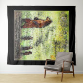 ブラウンベアーファミリーハイキング タペストリー (インサイチュ(横))