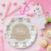 ブラウンベアーブルースターズ水彩赤ちゃんシャワー ペーパープレート (パーティー)