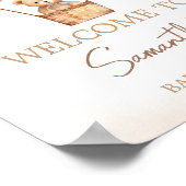 ブラウンベアーホットエアバルーン赤ちゃんシャワーへようこそ ポスター (角)