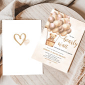 ブラウンベアーホットエアバルーン赤ちゃんシャワー 招待状