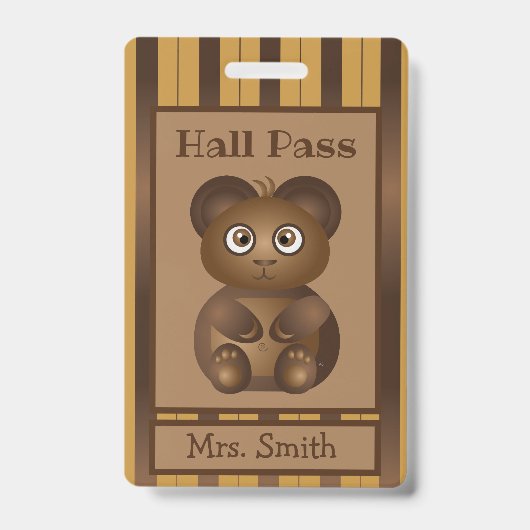 ブラウンベア幼稚園の学生ホールのパス バッジ (正面)