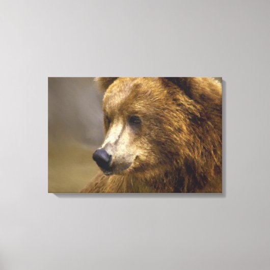 ブラウンベア愛好家 キャンバスプリント (正面)