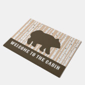 ブラウンベア樺の木ツリーズ素朴ロッジキャビン ドアマット (アングル)