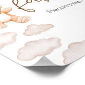 ブラウンベア気球bearly待ち赤ちゃんシャワーの好意 ポスター (角)