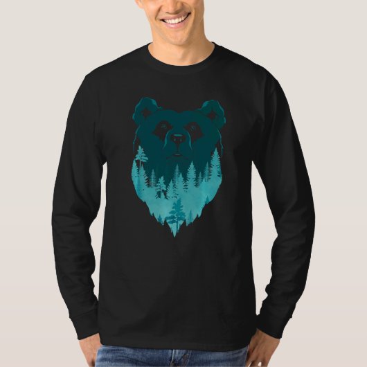 ブラウンベア自然森林樹木野生動物Be Tシャツ (正面)
