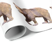 ブラウンベア葉書の四角いシールT-Sの孤立 ラッピングペーパー (ロールコーナー)