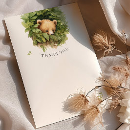 ブラウンベア赤ちゃんシャワー水色ありがとう