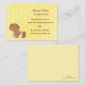 ブラウンベア赤ちゃんシャワー登録カード エンクロージャーカード (正面/裏面)