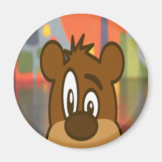 ブラウンベア顔 マグネット (正面)