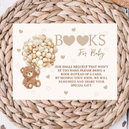 ブラウンベア風船ブックリクエスト赤ちゃんシャワー エンクロージャーカード