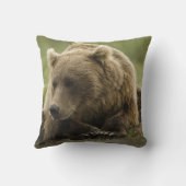 ブラウンベア、または沿岸のグリズリーベア、ウルサス クッション (裏面)