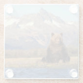 ブラウンベア、ウルソスのアークトス、グリズリーベア、ウルソス ガラスコースター (裏面)