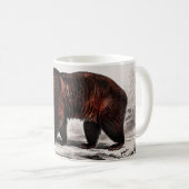 ブラウンベア·ヴィンテージ図解入りの、写真付きの コーヒーマグカップ (正面右)