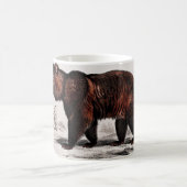 ブラウンベア·ヴィンテージ図解入りの、写真付きの コーヒーマグカップ (中央)