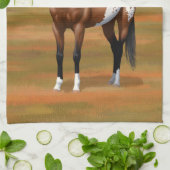 ブラウンベイアパロオサホース秋の牧草地 キッチンタオル (折り畳み)