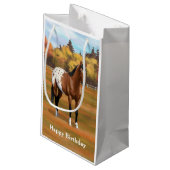 ブラウンベイアパロオサホース秋の牧草地 スモールペーパーバッグ (裏面アングル)