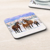 ブラウンベイアパロオーサの馬の雪 コースター (左側)