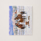 ブラウンベイアパロオーサの馬の雪 ジグソーパズル (縦)