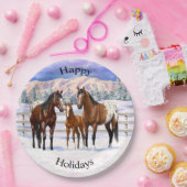 ブラウンベイアパロオーサの馬の雪 ペーパープレート (パーティー)