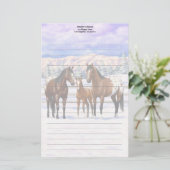 ブラウンベイアパロオーサの馬の雪 便箋 (スタンド正面)