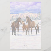 ブラウンベイアパロオーサの馬の雪 便箋 (裏面)