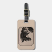 ブラウンベイオルデンバーグホースポートレートセピア ラゲッジタグ (正面縦)