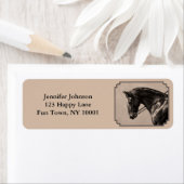 ブラウンベイオルデンバーグホースポートレートセピア ラベル (インサイチュ)