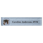 ブラウンベイオルデンバーグホースポートレート デスクネームプレート (正面)