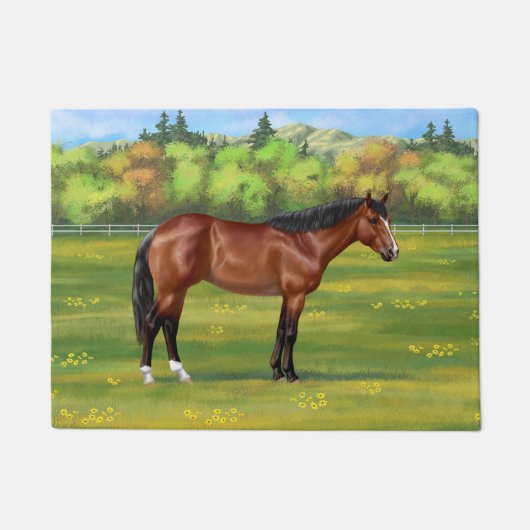 ブラウンベイクォーターホース ドアマット (正面)