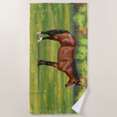 ブラウンベイクォーターホース ビーチタオル (正面)