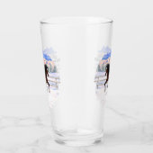 ブラウンベイジプシーバン荷車を引くナーホースに雪 タンブラーグラス (右)