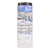 ブラウンベイジプシーバン荷車を引くナーホースに雪 タンブラー (裏面)