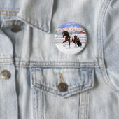 ブラウンベイピントジプシー荷車を引くヴァンナーホース雪 缶バッジ (インサイチュ)