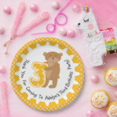 ブラウンベカスタマイズアー3rd誕生日紙プレート ペーパープレート (パーティー)