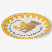 ブラウンベカスタマイズアー3rd誕生日紙プレート ペーパープレート (アングル)