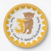 ブラウンベカスタマイズアー3rd誕生日紙プレート ペーパープレート (正面)
