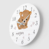 ブラウンベパーソナライズされたアのカブ壁掛け時計 ラージ壁時計 (傾斜)