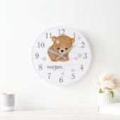 ブラウンベパーソナライズされたアのカブ壁掛け時計 ラージ壁時計 (ホーム)