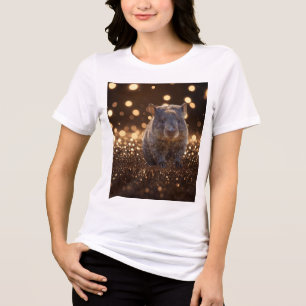 ブラウンベビーウォンバットオンブラウン《写真》ぼけ味ブリス トライブレンドTシャツ