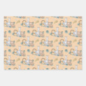 ブラウンベビーライオンエレファントリノラッピング紙彼女 ラッピングペーパーシート (正面2)