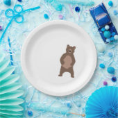 ブラウンベモダンアミニマルーシャワー誕生日プレート ペーパープレート (パーティー)